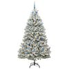 vidaXL K&uuml;nstlicher Weihnachtsbaum Gr&uuml;n und Wei&szlig; 210 cm PVC und Metall