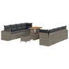 vidaXL Gartensofa-set mit Kissen 11 pcs Grau Poly-Rattan