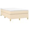 vidaXL Boxspringbett mit Matratze Creme 120x190 cm Stoff