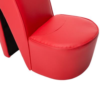 vidaXL Stuhl in Stöckelschuh-Form Rot Kunstleder