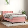 vidaXL Boxspringbett mit Matratze Rosa 90x190 cm Samt
