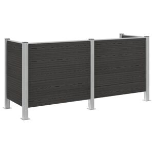 vidaXL M&uuml;lltonnenzaun Grau 237 x 85 x 115 cm Aluminium und WPC