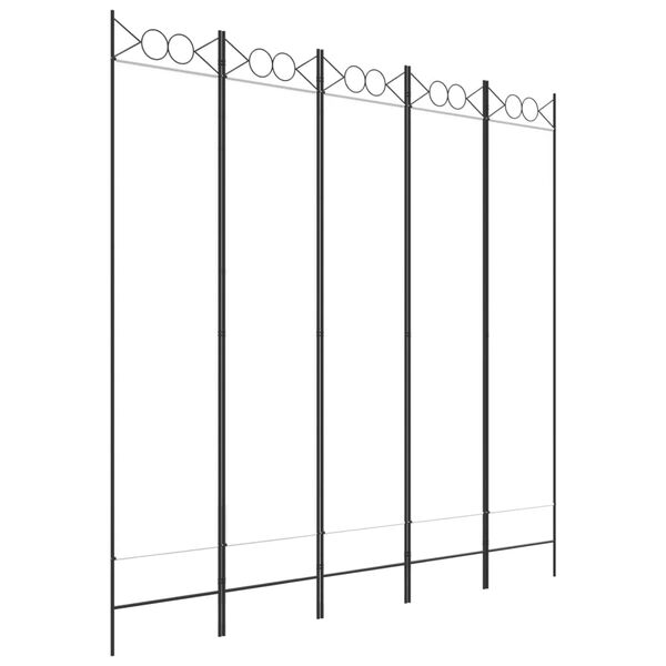 vidaXL 5-tlg. Paravent Weiß 200x200 cm Stoff