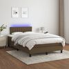vidaXL Boxspringbett mit Matratze & LED Dunkelbraun 120x190 cm Stoff