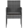 vidaXL 3-tlg. Garten-Essgruppe Poly Rattan Grau