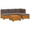 vidaXL Outdoor-Sofagarnitur mit Kissen 5 St&uuml;ck Braun Massivholz Akazie