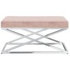 vidaXL Sitzbank Rosa Samt und Edelstahl