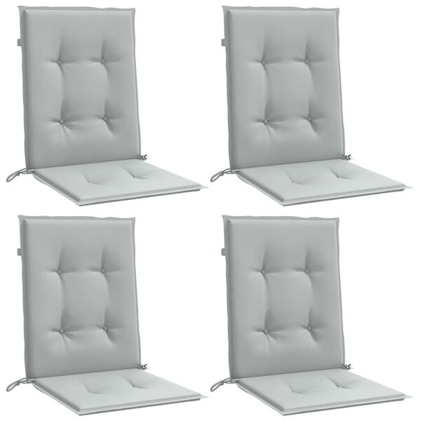 vidaXL Niedriglehner-Auflagen 4 Stk. Melange Hellgrau 100x50x4cm Stoff