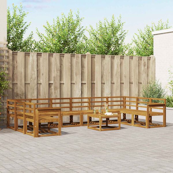 vidaXL Outdoor-Sofagarnitur 11 pcs Natur Massivholz Akazie