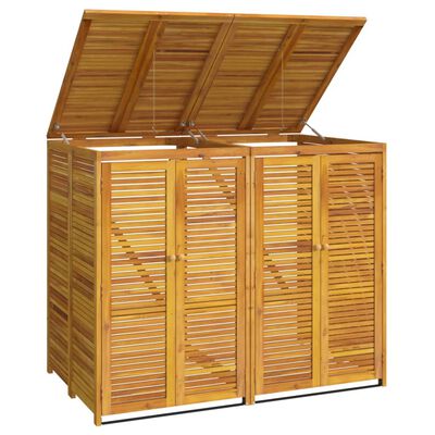 vidaXL Mülltonnenbox für 2 Tonnen 140x89x117 cm Massivholz Akazie