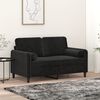 vidaXL 2-Sitzer-Sofa mit Zierkissen Schwarz 120 cm Samt