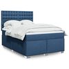 vidaXL Boxspringbett mit Matratze Blau 140x200 cm Stoff