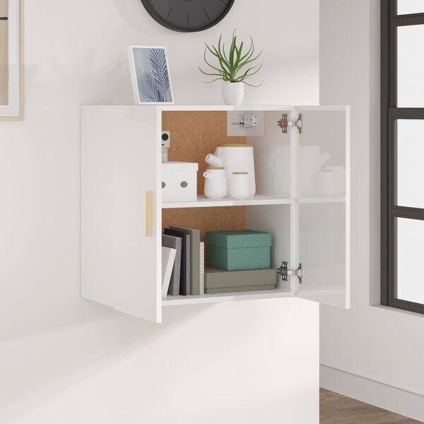 vidaXL Wandschrank Hochglanz-Wei&szlig; 60x30x60 cm Holzwerkstoff