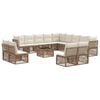vidaXL Gartensofa-set 14 Stk. Beige Poly-Rattan