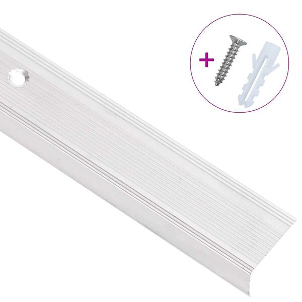 vidaXL Treppenkantenprofile in L-Form 5 Stk. Aluminium 100 cm Silbern