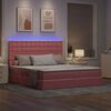 vidaXL Bett mit Stauraum und LED mit Matratze Rosa 180 x 200 cm Samt
