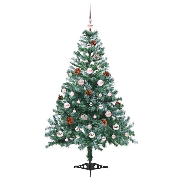 vidaXL K&uuml;nstlicher Weihnachtsbaum Gr&uuml;n 150 cm PVC und Stahl