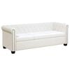 vidaXL Chesterfield-Sofa 3-Sitzer Kunstleder Wei&szlig;