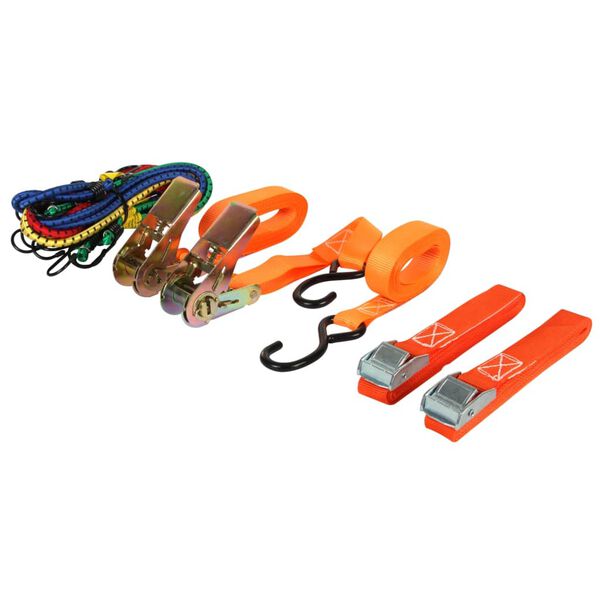 Perel 12-teiliges Set Spanngurte und Gummiseile