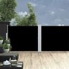 vidaXL Ausziehbare Seitenmarkise 140x1200 cm Schwarz