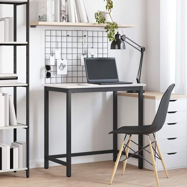 vidaXL Tisch Wei&szlig; 80 x 50 x 77 cm Ingenieure Holz und Stahl