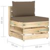 vidaXL 3-Sitzer Outdoor-Sofa mit Kissen Gr&uuml;n Impr&auml;gniertes Holz