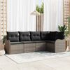 vidaXL Gartensofa-set mit Speicher 5 pcs Grau Poly-Rattan
