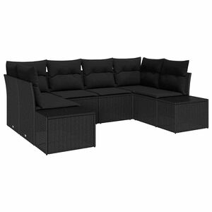 vidaXL Gartensofa-set 6 stk. 6-Sitzanzahl Schwarz Poly Rattan