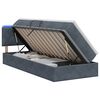 vidaXL LED-Speicherbett mit Matratze Dunkelgrau 90 x 190 cm Samt
