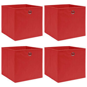 vidaXL Aufbewahrungsboxen 4 Stk. Rot 32x32x32 cm Stoff