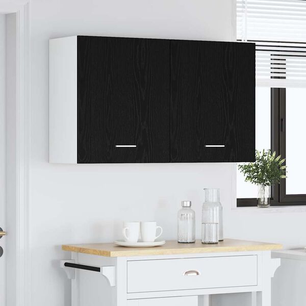 vidaXL H&auml;ngeschrank Lyon 2 pcs Schwarz Eichen-Optik 50 x 31 x 60 cm