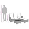 vidaXL 3-tlg. Garten-Sofagarnitur mit Kissen L-Form Beige Poly Rattan
