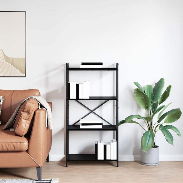 vidaXL B&uuml;cherregal Schwarz Eichen-Optik 40 x 30 x 85 cm Holzwerkstoff