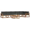 vidaXL Outdoor-Sofagarnitur mit Kissen 7 pcs Natur und Anthrazit
