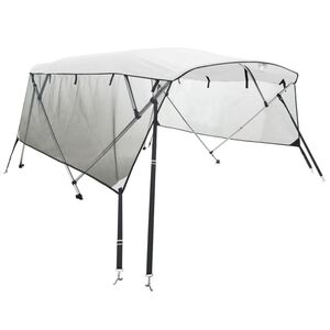 vidaXL 4-Bow Bimini-Top mit Mesh-Seitenteilen 243x(200-213)x137 cm