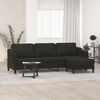 vidaXL 3-Sitzer-Sofa mit Hocker Schwarz 210 cm Stoff