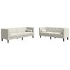 vidaXL 2-tlg. Chesterfield-Sofa-Set mit Nackenrollen Creme Samt