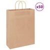 vidaXL Papiertragetaschen 50 Stk. mit Henkeln Braun 32x12x42 cm