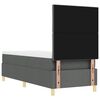 vidaXL LED Boxspringbett mit Matratze Dunkelgrau 80 x 200 cm Stoff