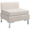 vidaXL Mittelsofa Modular mit Auflage Stoff Cremewei&szlig;