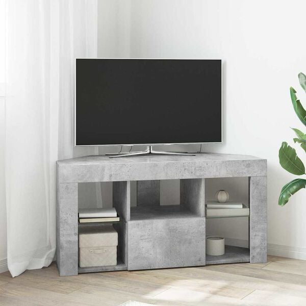 vidaXL Eck-LED-TV-Schrank Beton Grau 100 x 40 x 50 cm Holzwerkstoff