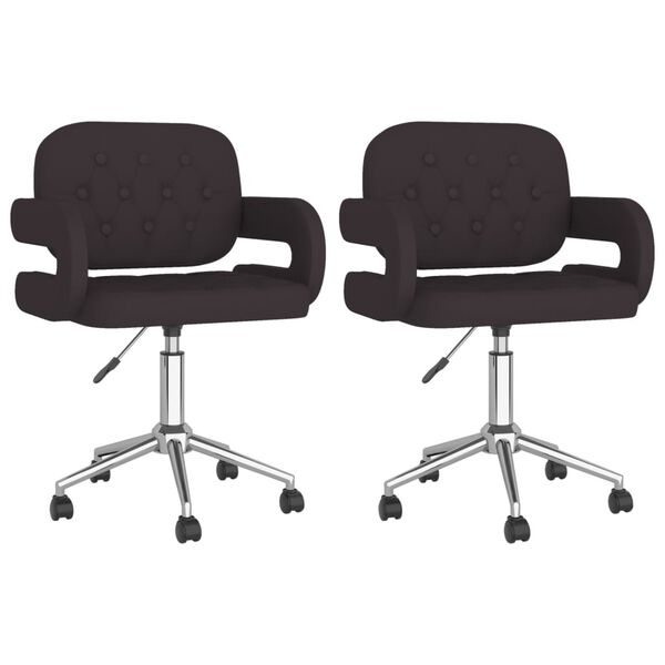 vidaXL Esszimmerst&uuml;hle 2 Stk. Drehbar Schwarz Kunstleder