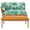 vidaXL Sofa Set mit Kissen Blatt 2 pcs Blattmuster Massivholz Akazie