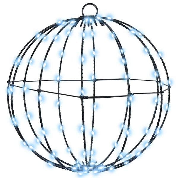 vidaXL Ball mit 192 LEDs 2 pcs Kaltwei&szlig; 31,5 x 31,5 x 32 cm Metall