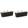 vidaXL Balkon 2 stk. Schwarz 50 x 17 x 17 cm Metall