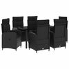 vidaXL Sofa-Tischset mit Kissen mit Kissen 7 pcs Schwarz