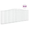 vidaXL Gabionen mit Hochbogen 10Stk. 400x30x140/160cm Verzinktes Eisen