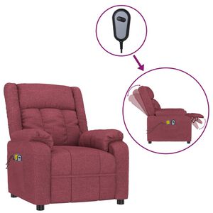 vidaXL Massagesessel Elektrisch Weinrot Stoff