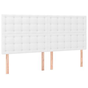 vidaXL Kopfteil Wei&szlig; 180x5x118/128 cm Kunstleder