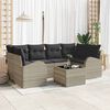 vidaXL Gartensofa-set Hellgrau 55 x 55 x 37 cm Poly-Rattan